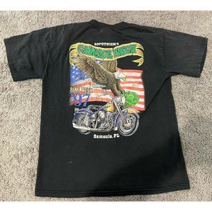 Vintage Harley Cabbage Patch Bike Week 1997 Men’s Graphic T-Shirt Black Crew L